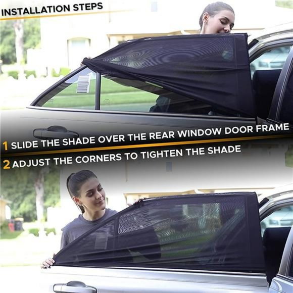 Baby Car Window Shades for Side Windows (Pack of 2) | Large 38"x21" - Picture 5 of 6